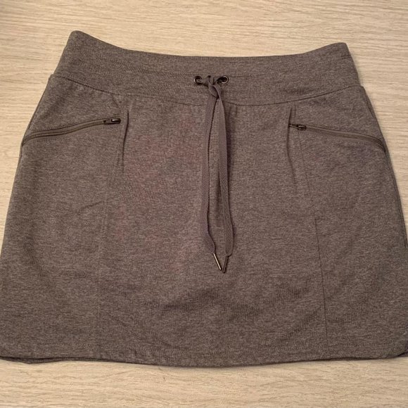Tangerine Pants - Tangerine / gray athletic skort.